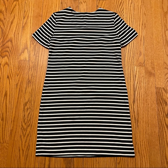 Striped Dress with Faux Leather Pockets - Picture 4 of 4